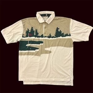 Oak Creek Golf Course Print Vintage Golf Polo 80s — 2XL